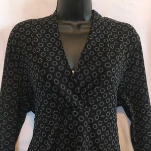 Black Crossed-Front Blouse